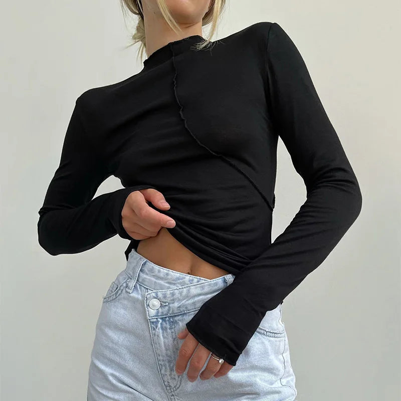 Y2K Turtleneck Long Sleeve Top | Nova